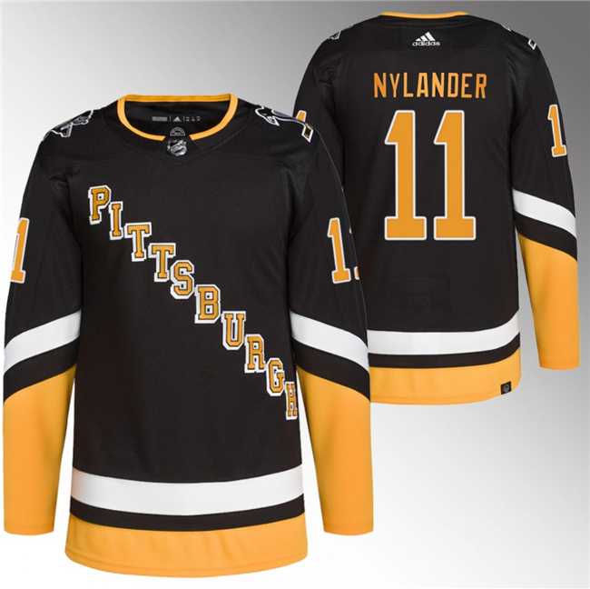 Mens Pittsburgh Penguins #11 Alex Nylander Black Stitched Jersey->pittsburgh penguins->NHL Jersey